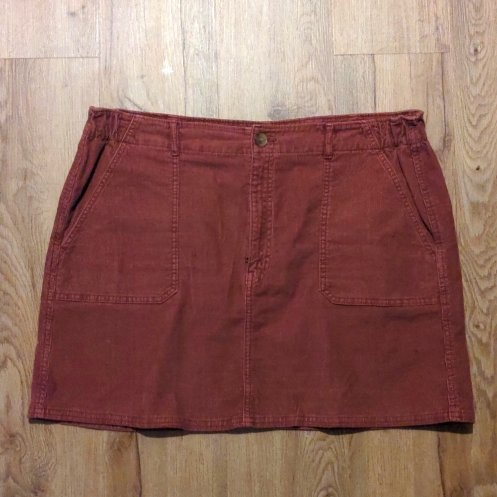 Rosey Pink Corduroy Mini Skirt